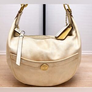 Coach Scribble C Vintage  Demi Hobo Bag- Yellow/Cream ‘2005